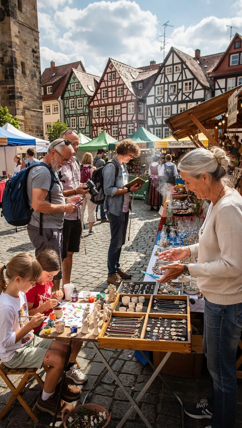 Nahaufnahme von kunstvoll geflochtenen Körben, präsentiert in einem kleinen Laden